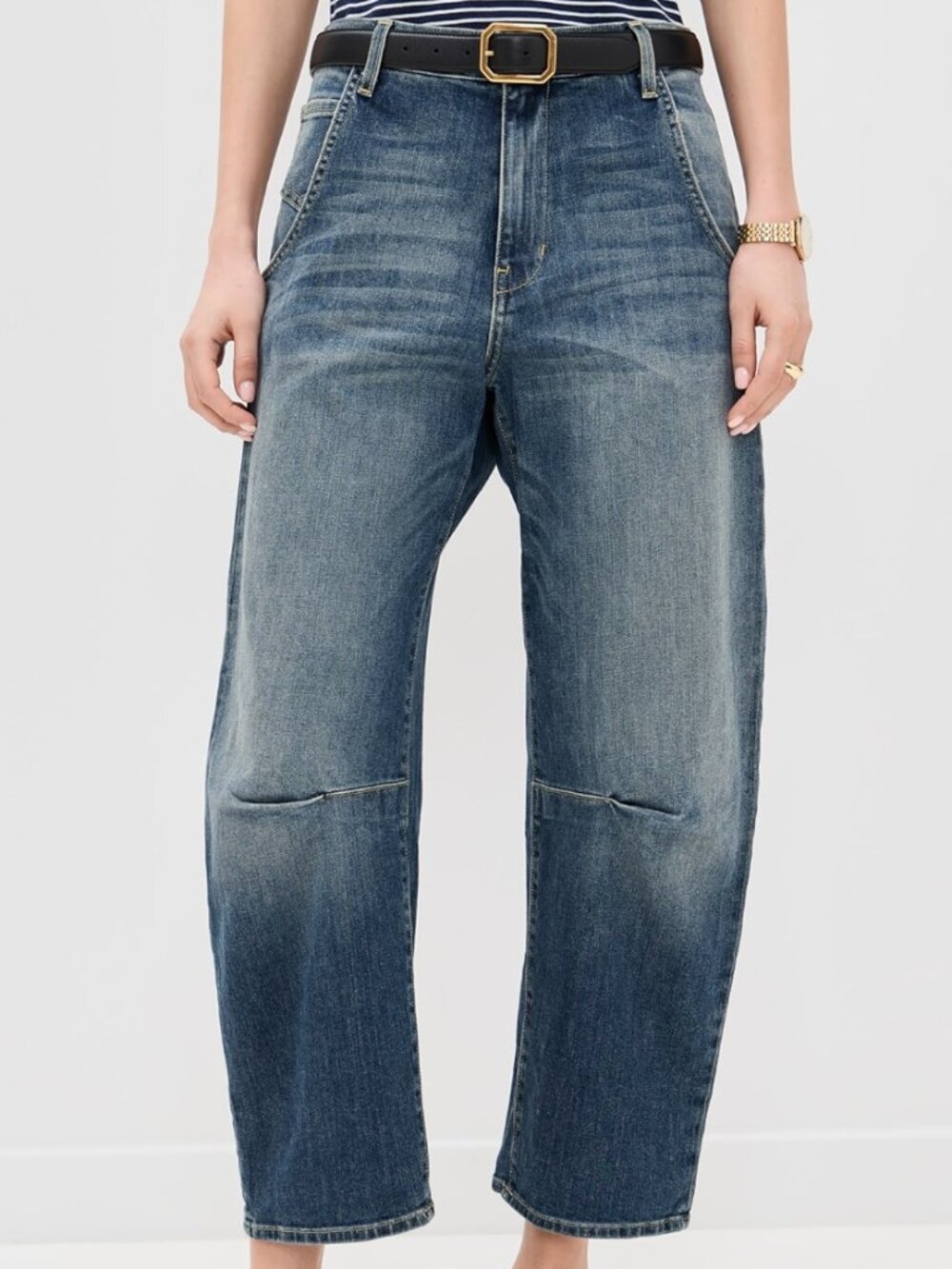 Nili Lotan Jeans Women’s 25 Emerson Barrel Leg Ankle Denim Classic Wash